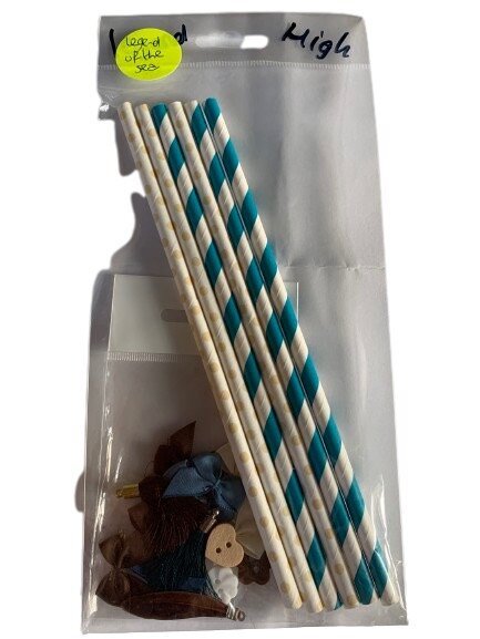 Accessoire set zeeblauw/bruin p/21st