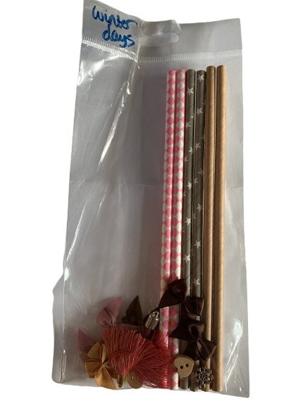 Accessoire set fuchsia/bruin p/21st