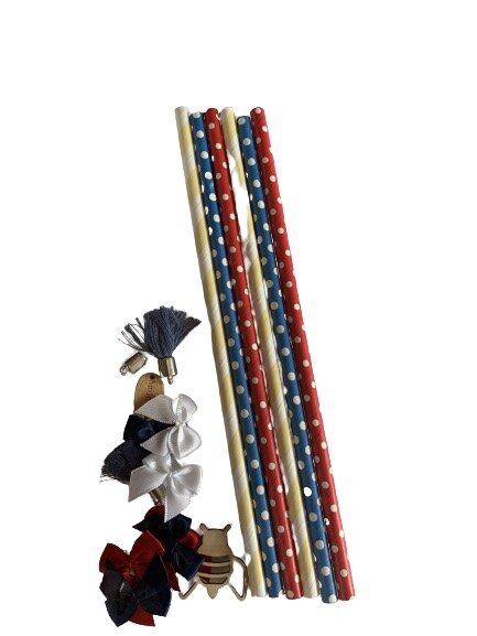 Accessoire set rood/donkerblauw p/21st