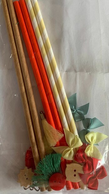 Accessoire set rood/bruin p/21st