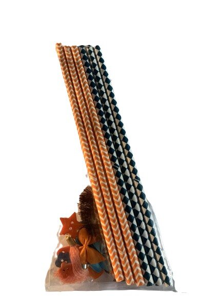 Accessoire set oranje/blauw p/21st