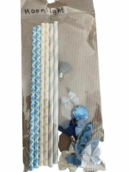 Accessoire set blauw/wit p/21st