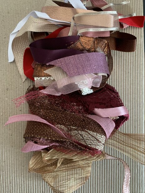 Lintenset bruin/roze 50cm p/24st