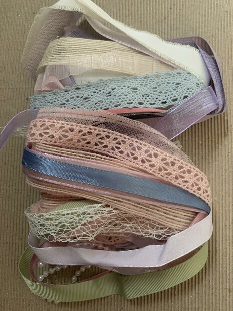 Linteset creme/paars/roze 50cm p/24st