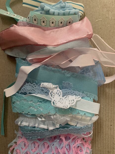 Lintenset roze/lichtblauw 50cm p/24st