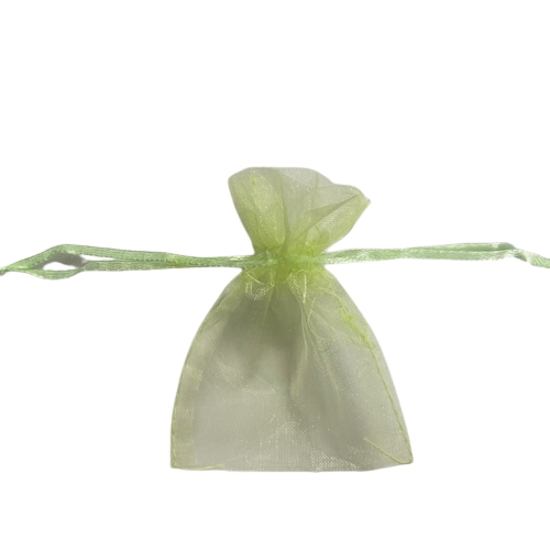 Zakken licht groen 7.5x10cm p/5st organza