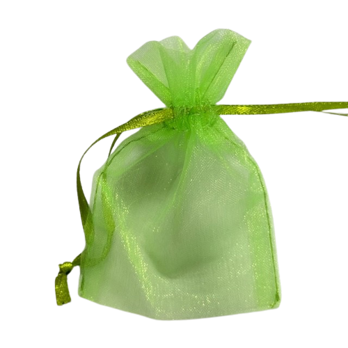 Zakken neon groen 7.5x10cm p/5st organza