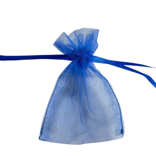 Zakken kobalt blauw 7.5x10cm p/5st organza