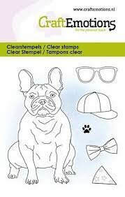 Clear stamp A7 Bulldog 6x7cm p/st