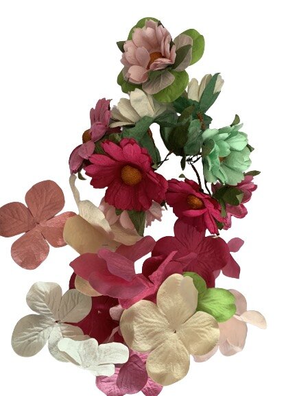 Bloemen roze/creme 2-4cm p/20st