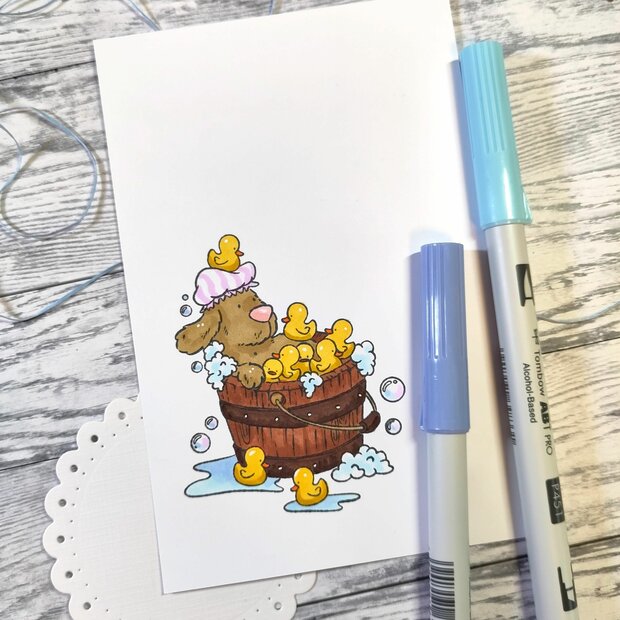 Stamp Crowded Bath 63x78mm p/st