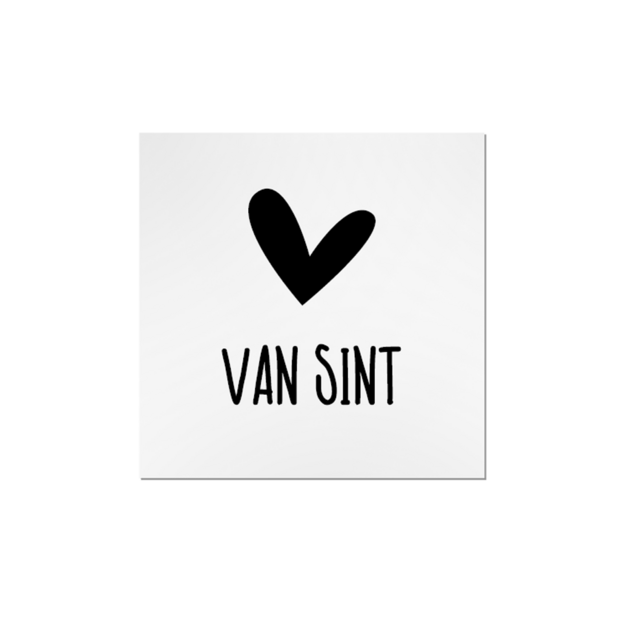 Sticker wit Hartje van Sint 35x35mm p/20st 