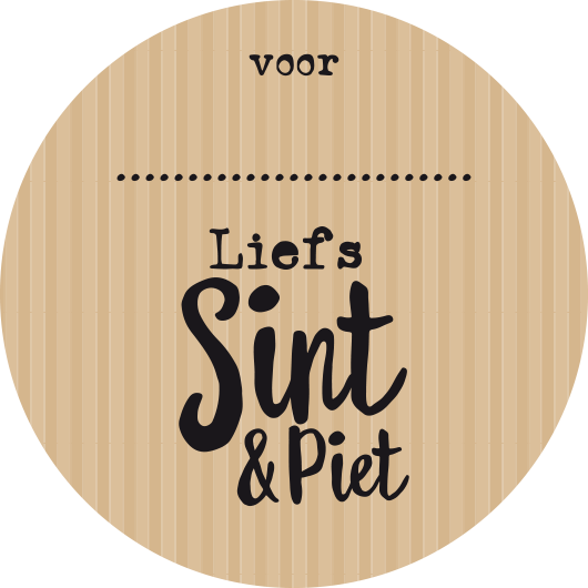 Sticker kraft Liefs sint &amp; piet 45mm p/20st 