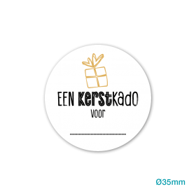 Sticker wit een kerstkado voor 35mm p/20st goud/zwart