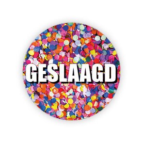 Sticker geslaagd multi kleuren 35mm p/20st