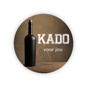 Sticker kado voor jou wijnfles bruin 35mm p/20st