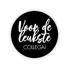 Sticker voor de leukste collega zwart 35mm p/20st
