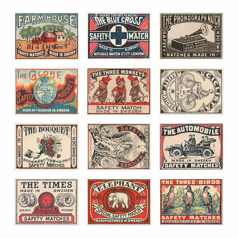 Tim Holtz Matchboxes &amp; Labels p/st