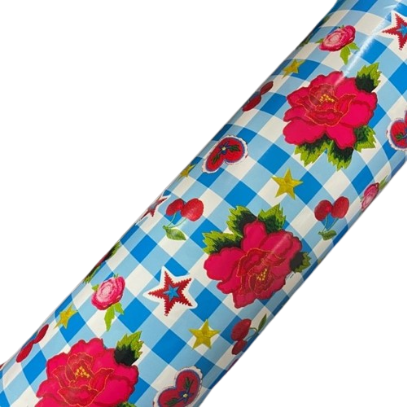 Inpakpapier Kerstster rood 50cm p/5mtr