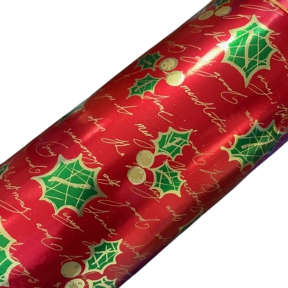 Inpakpapier Kerst Hulst 30cm p/5mtr