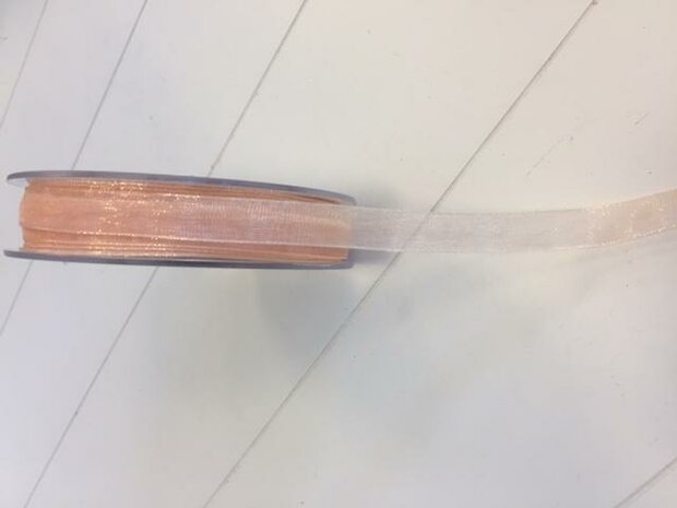 Lint organza 10mm p/mtr zalmroze/perzikroze