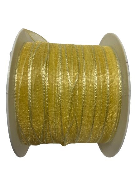 Lint organza 10mm p/mtr creme/lichtgeel