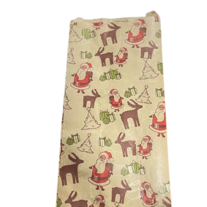 Zakken Kerstman kraft 18x6x35cm p/10st 