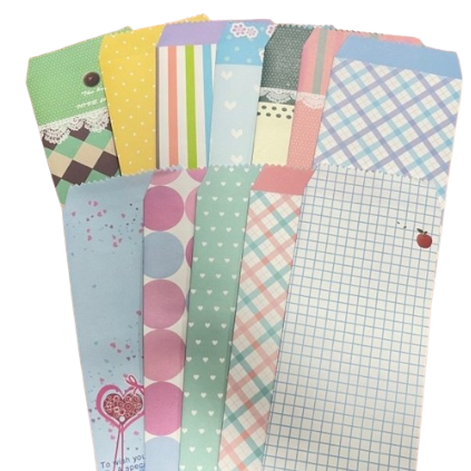 Zakken assorti print 8.7x17.3cm p/10st set2