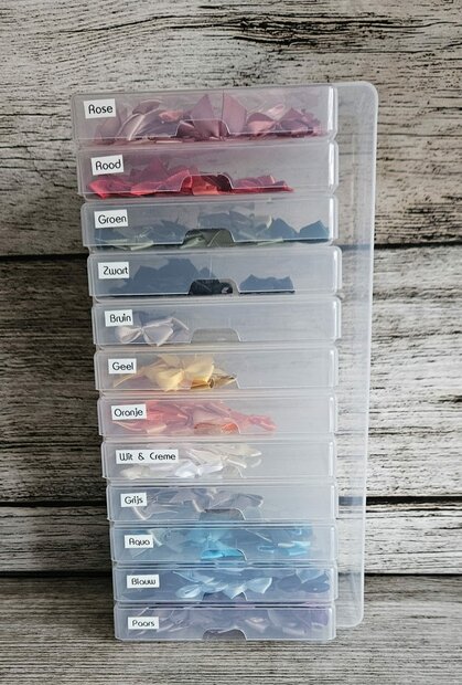 Opberg box SET pen/pencil met 12 ATC bakjes p/st transparant