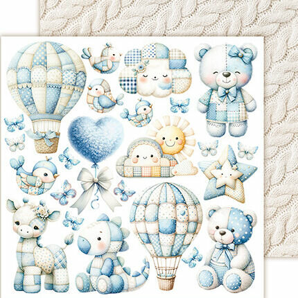 Paper pad 20x20cm Cotton Candy Boy p/18vel basic &amp; elements