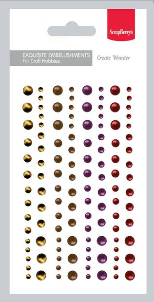 Parels zelfklevend 07 metallic herfstkleuren p/120st