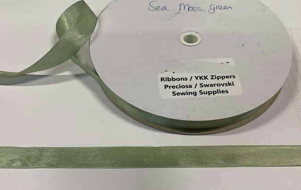 Seambinding Sea Moss groen F88 15mm p/mtr kreukellint 