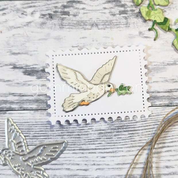 Stans duif met takje 32x26mm p/st