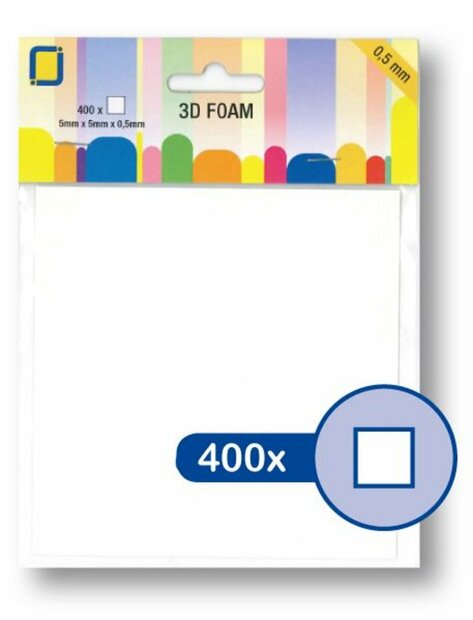 Foam dots 0.5x5x5mm p/400st wit