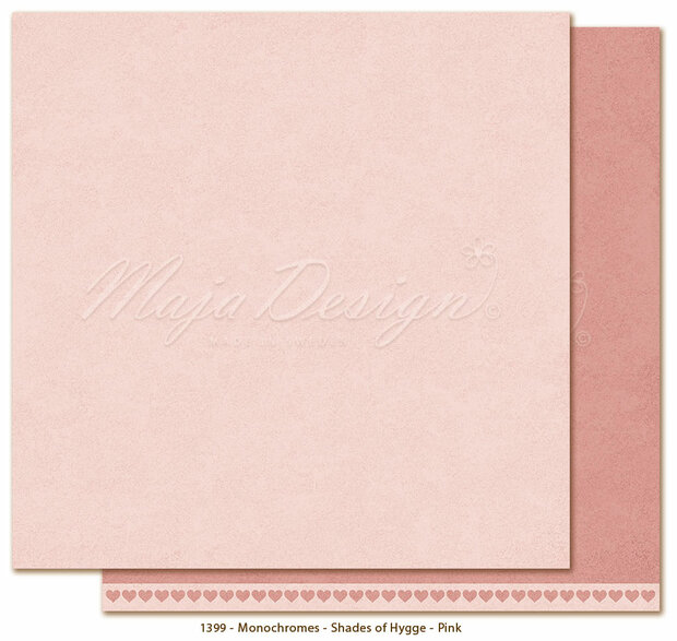 Scrappapier Hygge- Pink 30.5x30.5cm p/vel monochromes