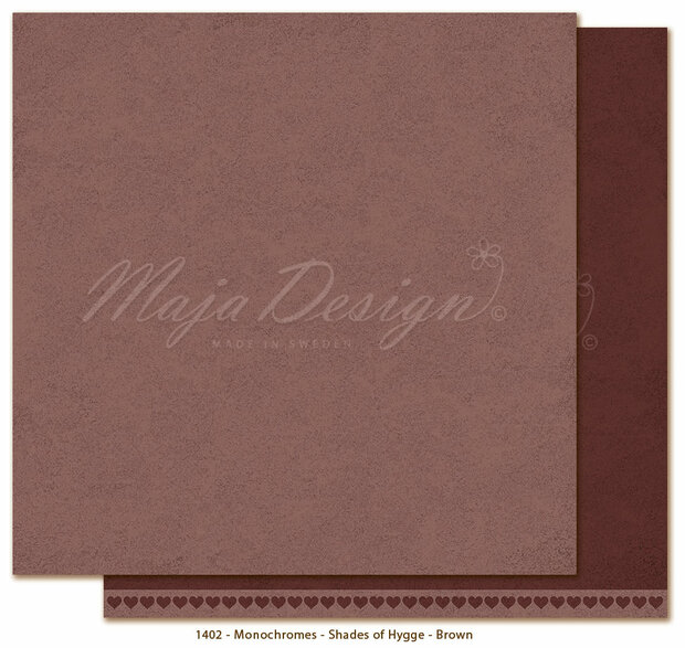Scrappapier Hygge- Brown 30.5x30.5cm p/vel monochromes