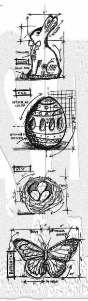 Rubber stamp Easter Mini Tim Holtz Blueprints Strip Stamps p/4st