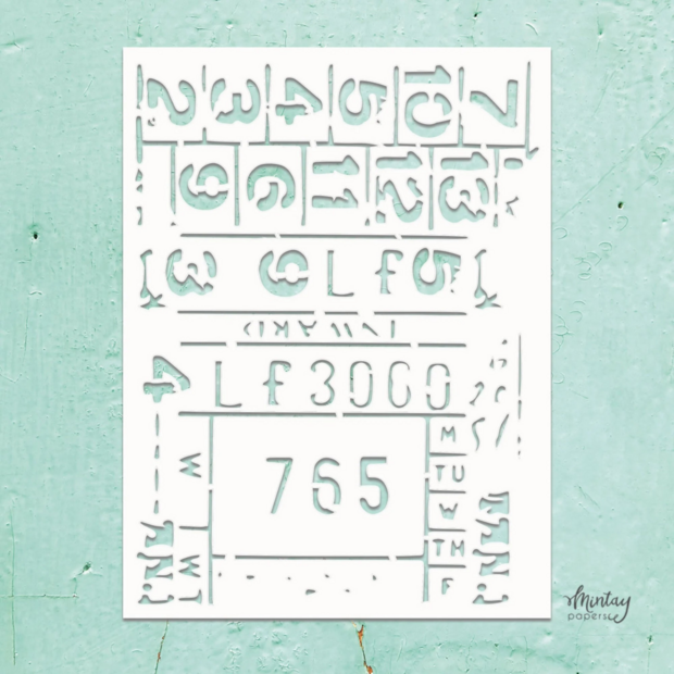 Stencil vintage Mixed 3 15x15cm p/st