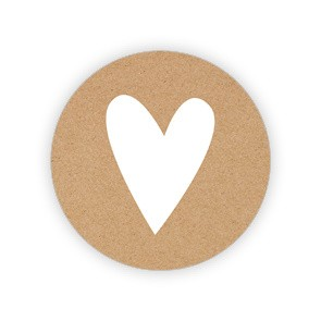 Sticker kraft hart wit 35mm p/20st