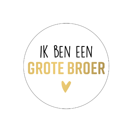 Sticker ik ben een grote broer wit 40mm p/20st