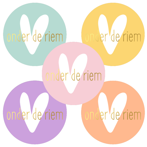 Sticker hart onder de riem 40mm p/20st