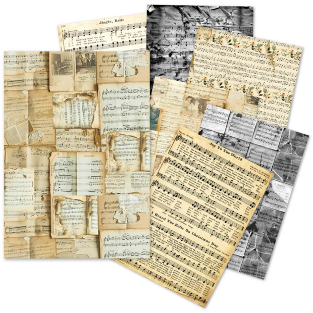 Rice Paper Music Sheet tissue paper set p/24vel
