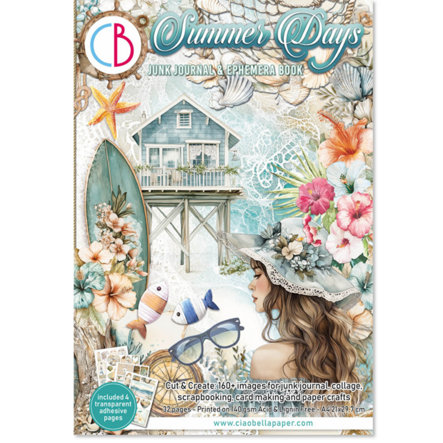 Summer Days A4 Junk Journal Ephemera Book p/32vel