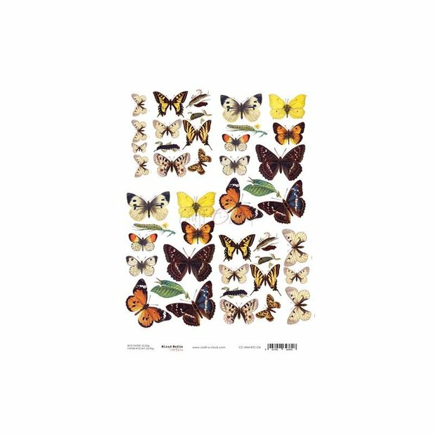 Rice Paper Vlinders A4 p/vel
