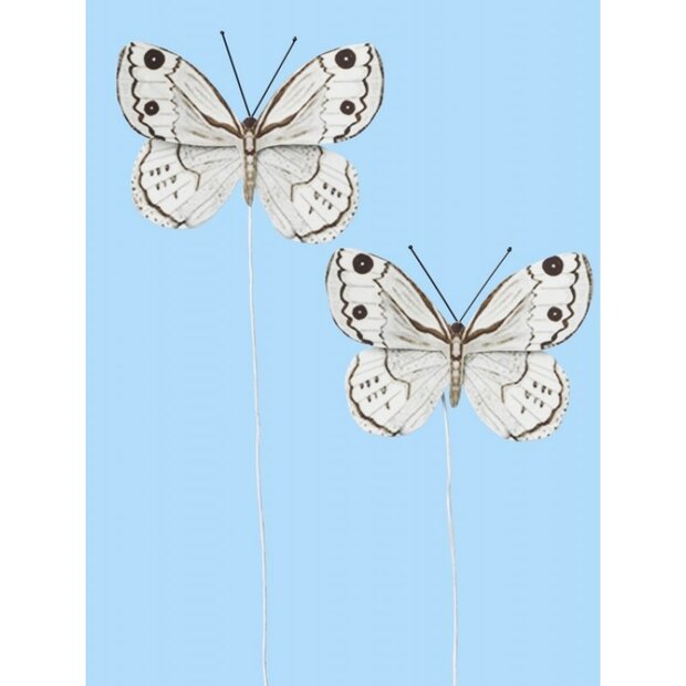 Vlinder creme met tekening 35x65mm p/2st