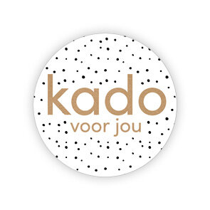 Sticker kado voor jou 35mm p/20st wit/taupe