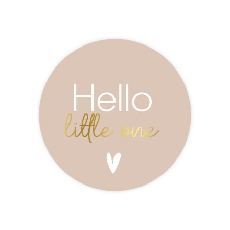 Sticker hello little one 40mm p/20st oudroze