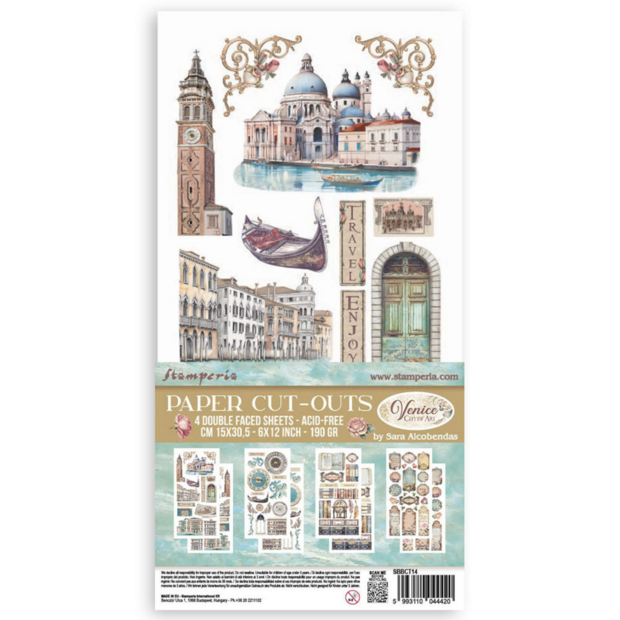 Venice City of Art 15x30cm Paper Cut-outs p/4st