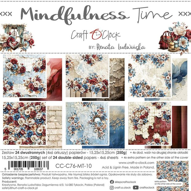 Paper pad 15.2x15.2cm Mindfulness Time p/24vel