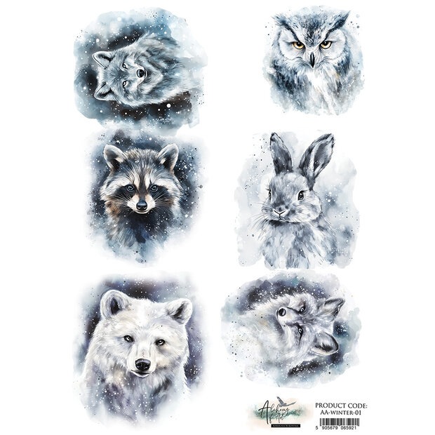 Rice Paper Magic of the Northern Lights - Winter A4 p/vel